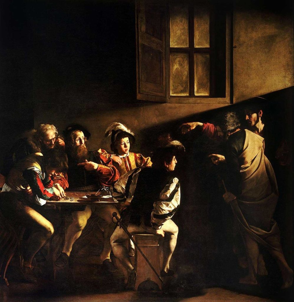 La Llamada de San Mateo, Michelangelo Caravaggio (1599-1600)